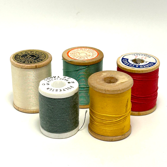 Vintage Thread On Wooden Spools Lot Of 30 - Picture 5 of 10